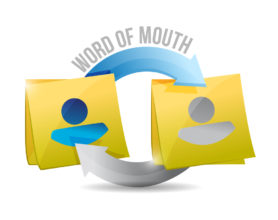 word of mouth memo post cycle illustration design over a white background