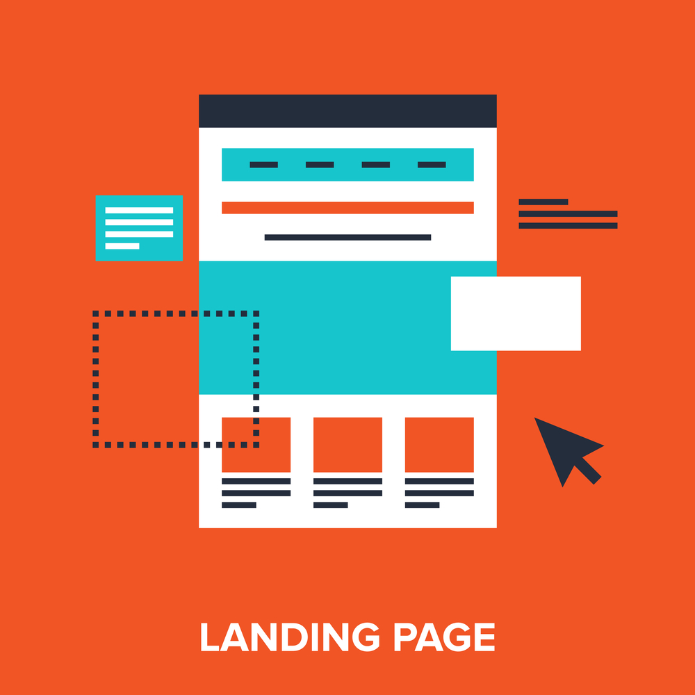 Abstract vector illustration of landing page flat design concept.